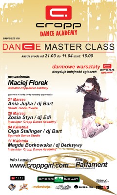 CROPP DANCE MASTER CLASS - ANNA JUJKA (SZKOłA TAŃCA RIWIER) I DJ BART