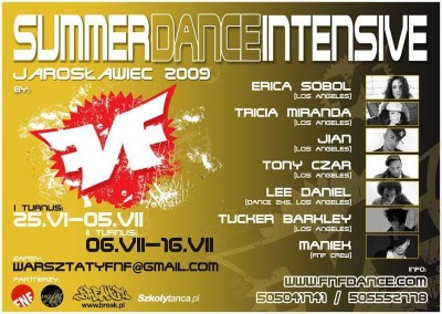 MOŻLIWOŚĆ WYKUPIENIA  POJEDYNCZEJ   LEKCJI NA FNF SUMMER DANCE INTENSIVE 2009