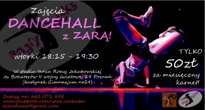 DANCEHALL Z ZARĄ - darmowe warsztaty w Studio Tańca Romy Jakubowskiej