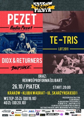 KRAKÓW HIP HOP FIESTA – Pezet & Live Band e-Tris – Diox & The Returners