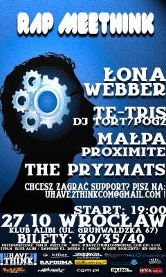 Zagraj support na Rap Meethink ! 27.10 Wrocław, Łona , Te-Tris, Małpa, The Pryzmats