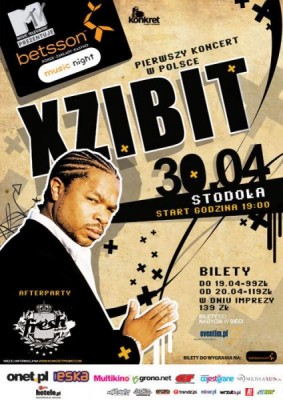Xzibit w Polsce – Betsson Music Night   30.kwietnia / Afterparty z Xzibitem w klubie The Fresh !