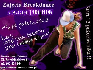 Breakdance z LADY FLOW już od 12 Października!! Dzień otwarty!!