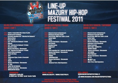 Znamy pełny line-up X jubileuszowej edycji Mazury Hip-Hop Festiwal !  10 dni do festiwalu.