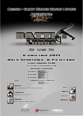 Battle Lords 2014 2 vs 2 B-boys/B-girl Battle plus power move contest