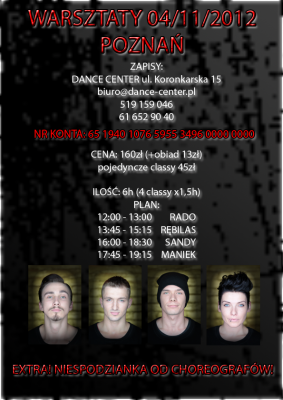 Warsztaty HIP HOP | Dance Center Poznań | RADO RĘBILAS SANDY MANIEK