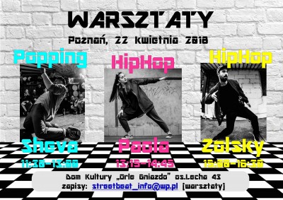 WARSZTATY POPPING & HIP HOP -> SHEVA * PAOLA * ZOLSKY