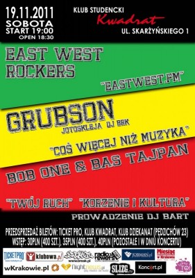 REGGAE JAM – EastWest Rockers – Grubson – Bob One & Bas Tajpan