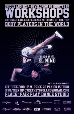 Warsztaty z BBoy El Nino Boogie Brats / FloorLords / Flava Squad