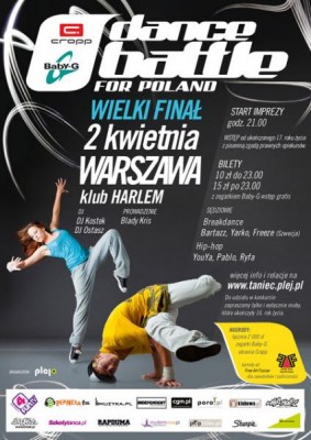 Znamy już tegorocznych zwycięzców Wielkiego Finału konkursu tańca Cropp Baby-G Dance Battle For Poland 2011