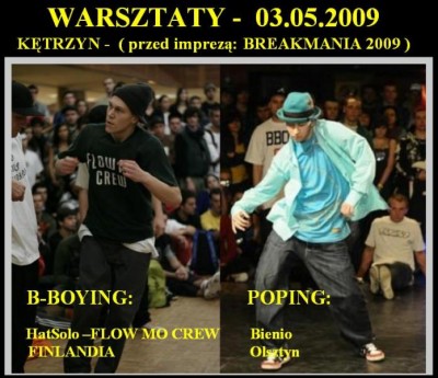 WARSZTATY - BBOYING ( HATSOLO - FLOW MO ), POPING ( BIENIO )