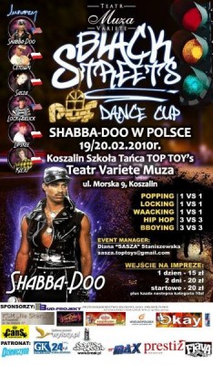 Warsztaty z Shabba-Doo w Polsce, Lipskee - Black Streets Puf Koszalin Dance Cup