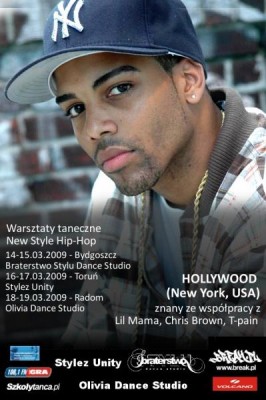 Warsztaty taneczne New Style Hip-Hop - Hollywood (New York, USA) w BSDS, SU i ODS!