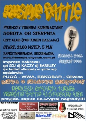 1. ELIMINACJE DO FREESTYLE BATTLE BITWA O STALOWY MIKROFON 2009