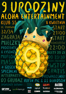 9. Urodziny Aloha Entertainment | Mielzky x Proceente x Łysonżi x Masia x Muflon x DJ Grubaz x Rufin MC x DJ Beredson