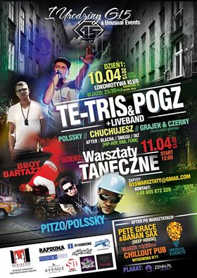 TE-TRIS&POGZ+LIVE BAND✚CHUCHUJESZ✚AFTERPARTY✜URODZINY G:15✜