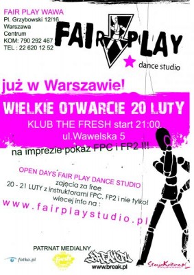 Wielkie otwarcie Studio Tańca Fair Play w Wawie !