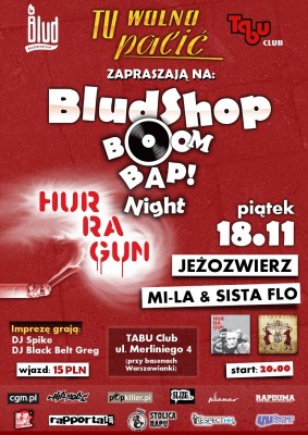 BludShop Boom Bap Night - Hurragun, Jeżozwierz, Mi-La & Sista Flo
