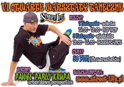 VI Otwarte Warsztaty Street Dance w Rzeszowie - 7 i 8 LISTOPADA