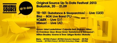 Original Source Up To Date Festival - czwarte ogłoszenie artystów