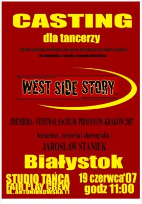Casting do Polskiej wersji musicalu WEST SIDE STORY