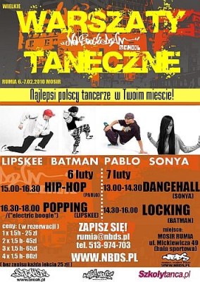 WARSZTATY TANECZNE: LIPSKEE, PABLO, SONYA, BATMAN