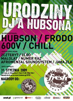 URODZINY DJA HUBSONA - 4DJÓW, GOŚCIE SPECJALNI, ATRAKCYJNE NAGRODY
